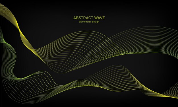 Abstract wave element for design Colorful gradient shiny waves with lines