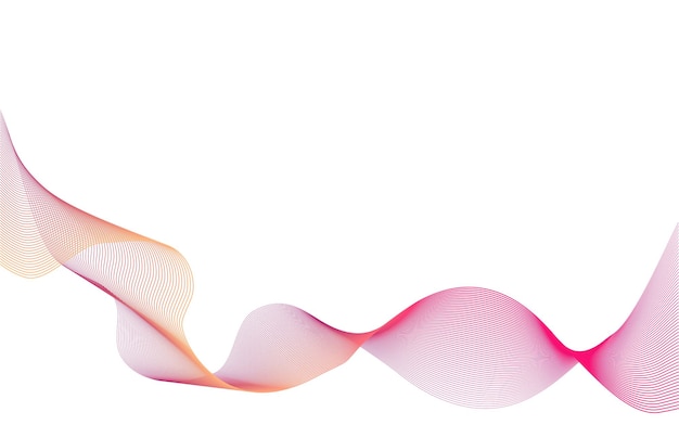 Abstract wave element for design Digital frequency track equalizer Stylized line art background Colorful shiny wave with lines created using blend tool Curved wavy line smooth stripeVectorWhite