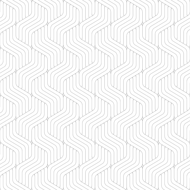 Abstract wave geometric seamless pattern black and white minimal line vector illustation wallpaper