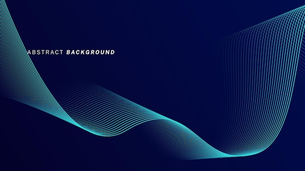 Abstract wave line pattern on dark blue background Futuristic technology concept Suit for banner poster cover brochure flyer website