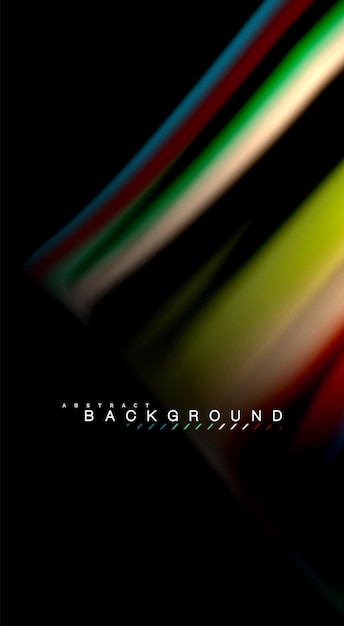 Abstract wave lines fluid rainbow style color stripes on black background Vector artistic illustration for presentation app wallpaper banner or poster