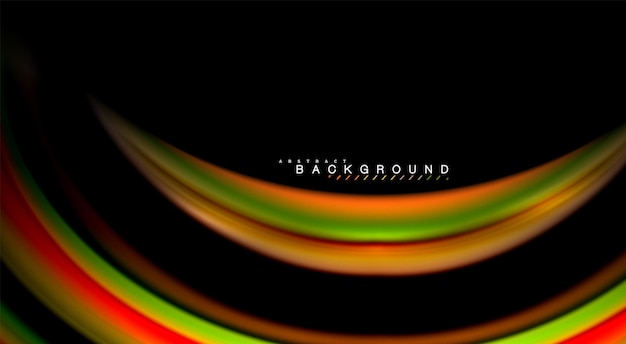abstract wave lines fluid rainbow style color stripes on black background vector artistic illustration for presentation app wallpaper banner or poster