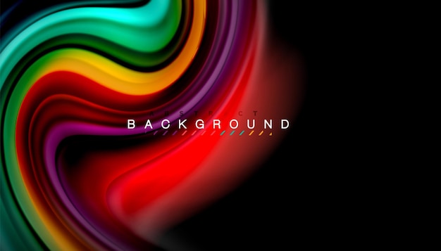 Abstract wave lines fluid rainbow style color stripes on black background Vector artistic illustration for presentation app wallpaper banner or poster