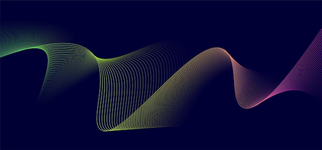 abstract wave lines on dark blue background dynamic wave pattern futuristic technology concept