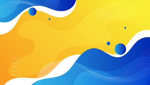 abstract wave or fluid background with blue orange and white color vector illustration