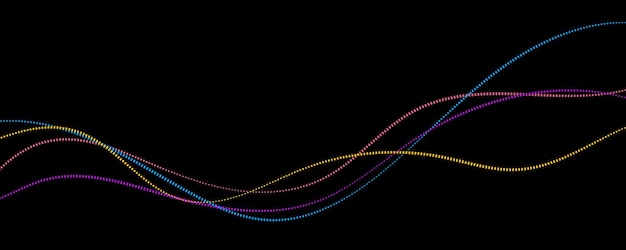 Abstract Waveform Lines on Black