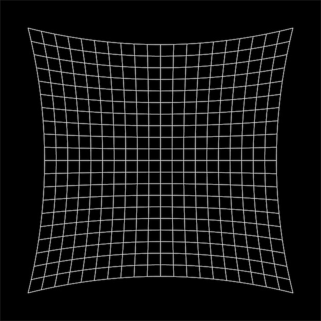 Abstract wavy 3d mesh on a black background Geometric dynamic wave 3d technology wireframe vector