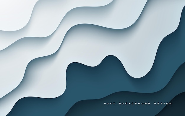 Abstract wavy background dark blue element color
