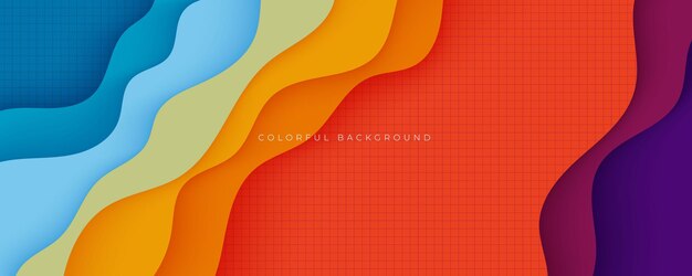 Abstract wavy colorful overlapping layers background