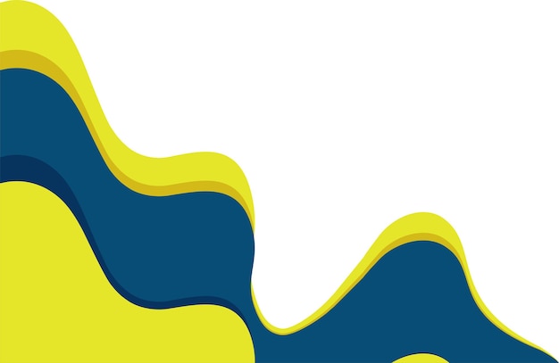 Abstract wavy corner frame vector design with yellow and blue colors