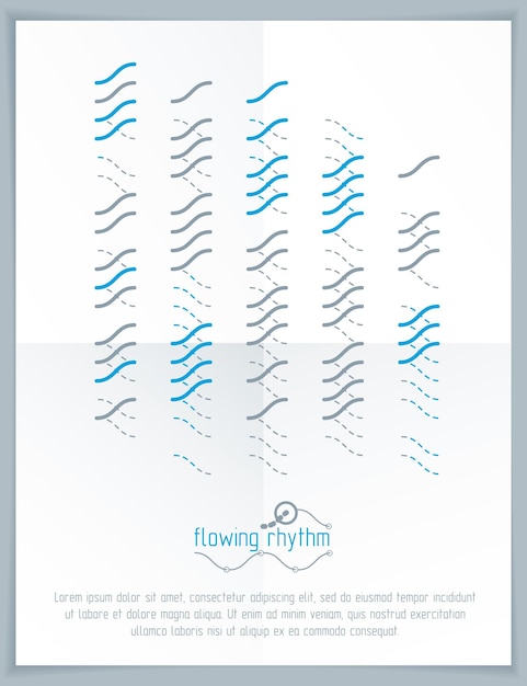 abstract wavy lines pattern, art graphic illustration can be used as presentation flyer or brochure head page.