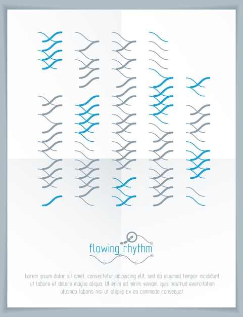 abstract wavy lines pattern, art graphic illustration can be used as presentation flyer or brochure head page.