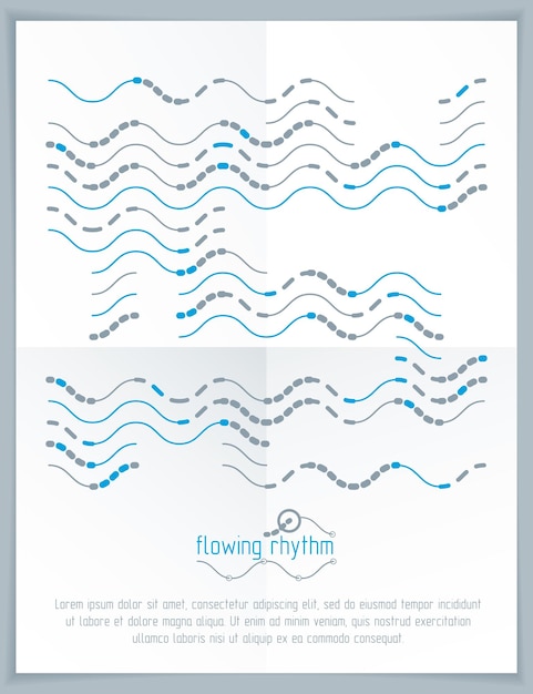 abstract wavy lines pattern, art graphic illustration can be used as presentation flyer or brochure head page.