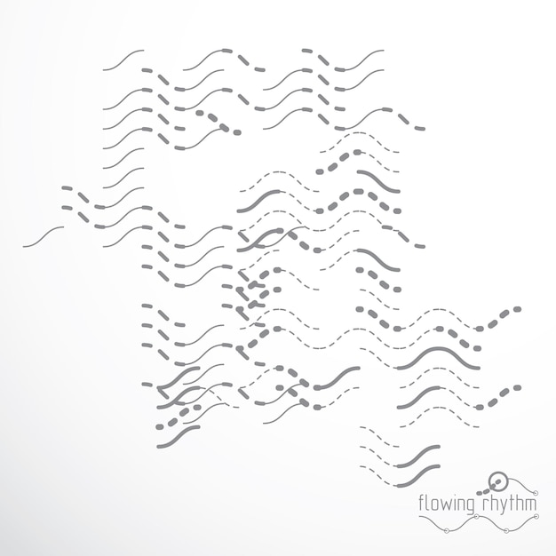 Abstract wavy lines vector illustration. Technical cybernetic pattern can be used in web design and as wallpaper or background.