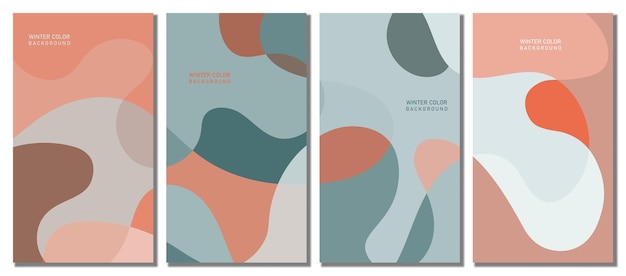 Abstract wavy set background Design with winter color