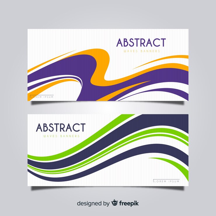 Vektör abstract wavy shape banner set