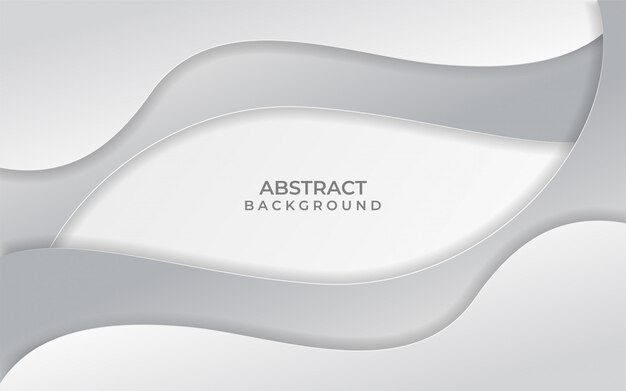 Abstract wavy white and grey background in paper style