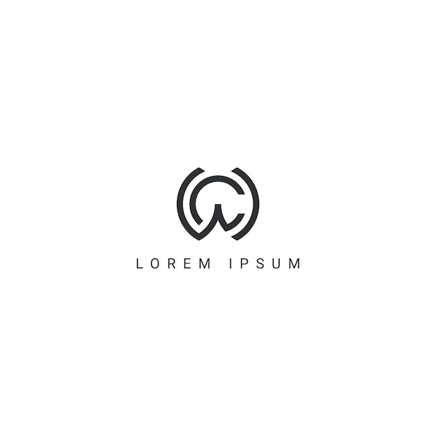 Abstract WC CW letter simple style business logo design vector template