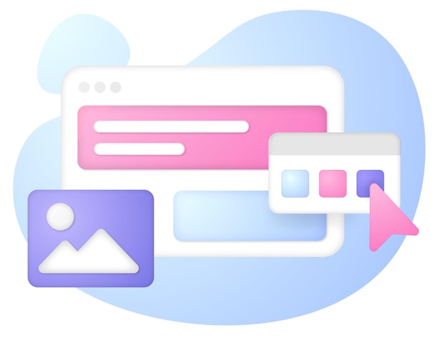 Abstract Web Design Elements in a 3D Vector Space