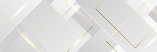 Abstract white and gold banner background Vector illustration