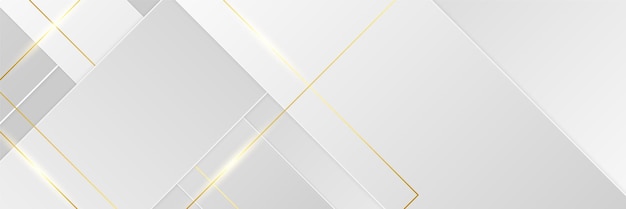 Abstract white and gold banner background Vector illustration