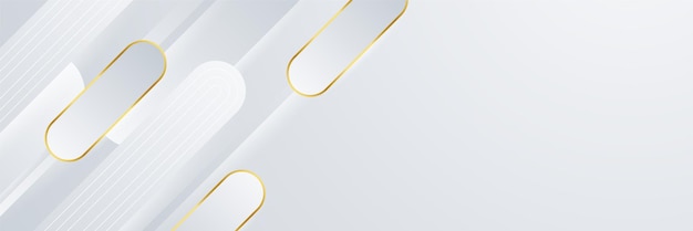 abstract white and gold luxury banner background
