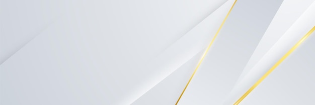 Abstract white and gold luxury banner background