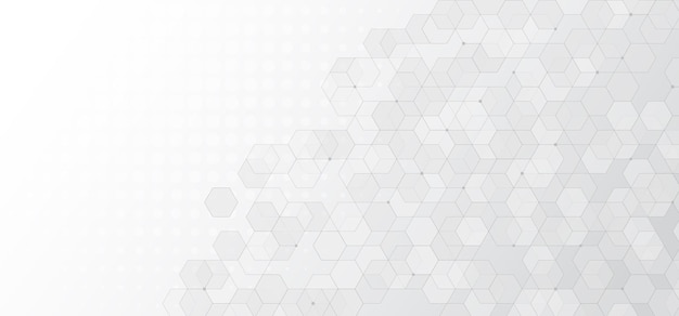abstract white and gray hexagonal pattern design of technology artwork