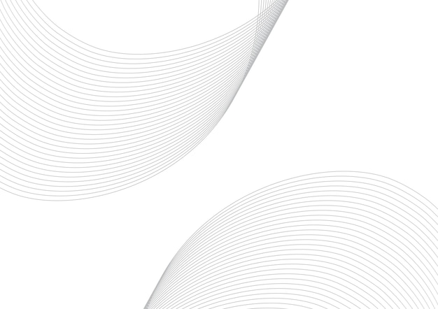 Abstract white background with black flowing wave line