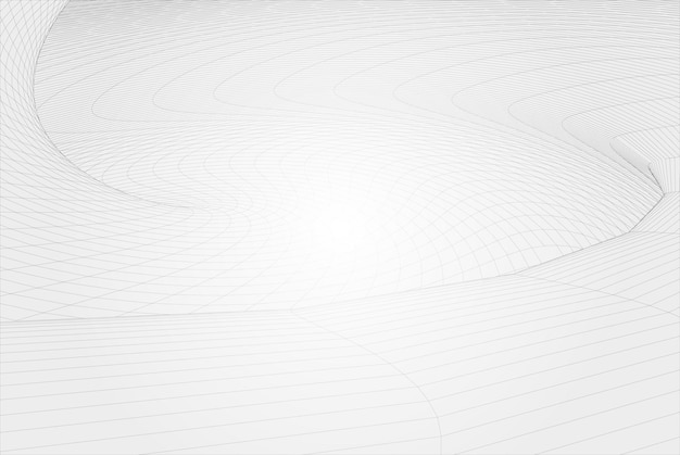 Abstract white line design with smooth geometric shapes