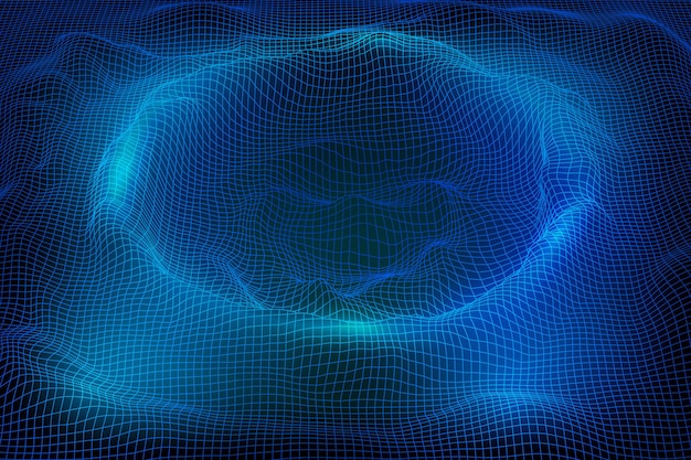 Abstract wireframe landscape background 3D futuristic mesh mountains