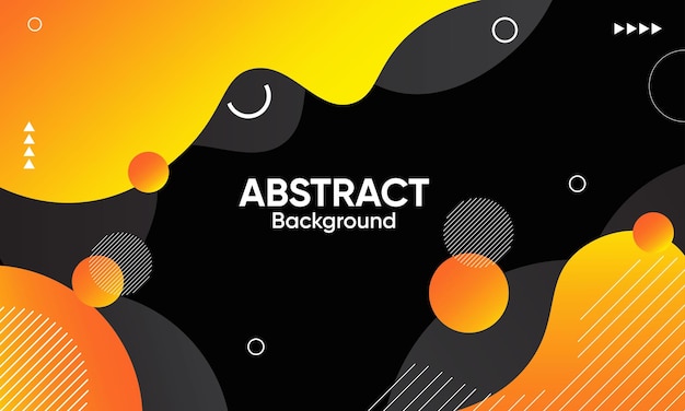 Abstract yellow and black liquid wave background Fluid shapes composition Eps10 vector