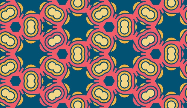 abstract yellow and red shapes seamless pattern
