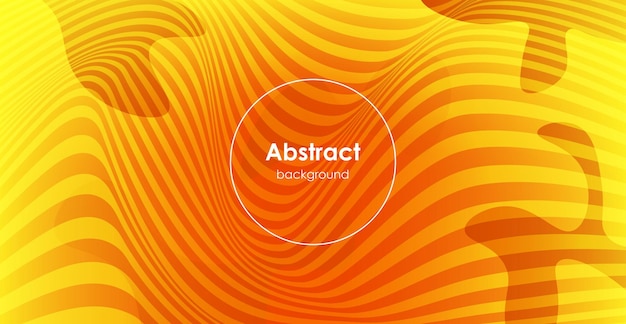 Abstract yellow orange liquid color with wavy line modern geometric background eps10 vector