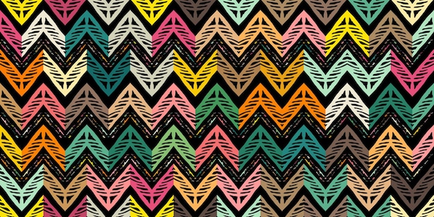 Abstract zigzag pattern for cover design. Retro chevron vector background. Geometric decorative seamless