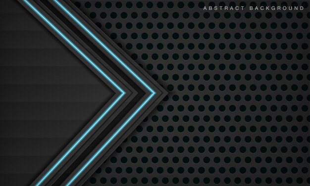 Abstrakt 3D dimension sort teknologi baggrund med blå lysdekoration