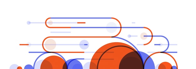 Abstrakt baggrund med cirkler og linjer – vektor geometrisk komposition tegning teknologi plan loop cirkulært digitalt skema