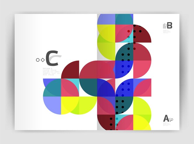 Abstrakt baggrund med farvede trekanter, årsrapport, printbaggrund. Vektordesign til layoutdiagram for arbejdsgang, nummerindstillinger eller webdesign