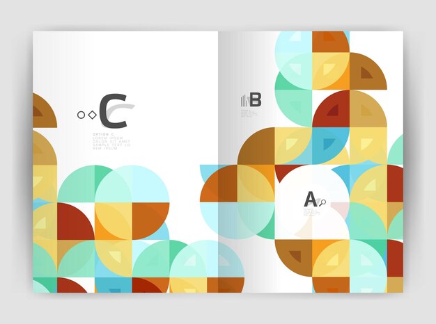 Abstrakt baggrund med farvede trekanter, årsrapport, printbaggrund. Vektordesign til layoutdiagram for arbejdsgang, nummerindstillinger eller webdesign