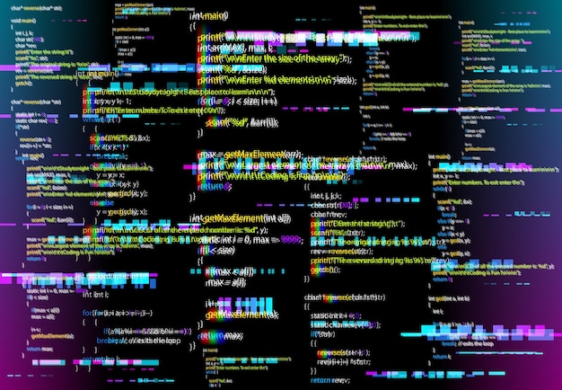 Abstrakt baggrund med glitched programkode