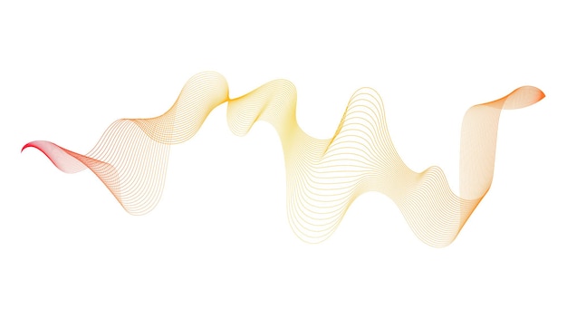 Abstrakt baggrund med orange bølgegradient linjer på hvid baggrund. Moderne teknologi baggrund, bølgedesign. Vektor illustration