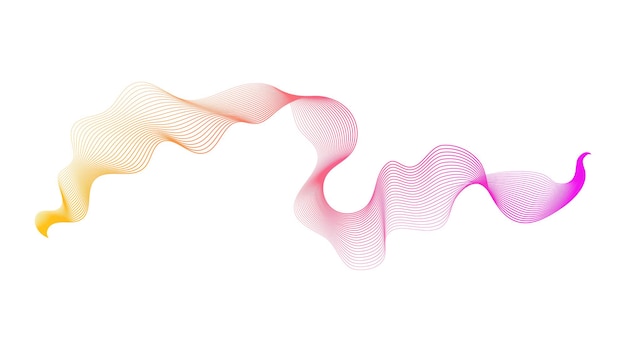 Abstrakt baggrund med orange og pink bølge gradient linjer på hvid baggrund. Moderne teknologi baggrund, bølge design. Vektorillustration
