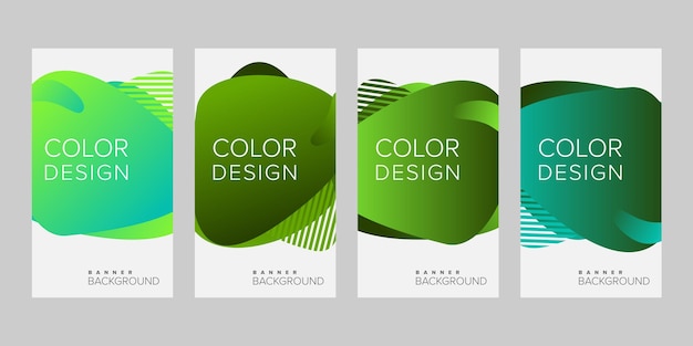 Abstrakt baggrunds banner gradient farvedesign vektor, lodret banner-sæt