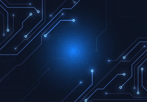 Abstrakt bakgrund med kretskortsstruktur för teknik. Illustration av elektroniskt moderkort. Kommunikations- och tekniskt koncept. Vektorillustration