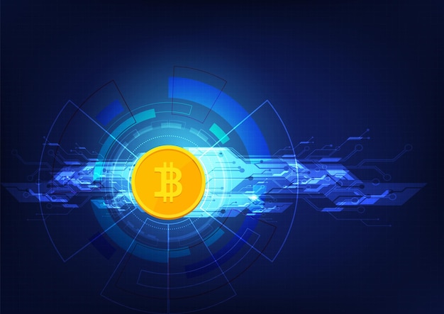 Abstrakt bitcoin kryptovaluta blockchain-teknik Bakgrund Illustration