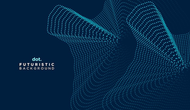 Abstrakt digital prikstrømmende bølgepartikler Baggrund Futuristisk geometrisk teknologi Linje Halvtone prikket Baggrundskoncept til videnskab Musikcover Webstedshoved Præsentationsbanner