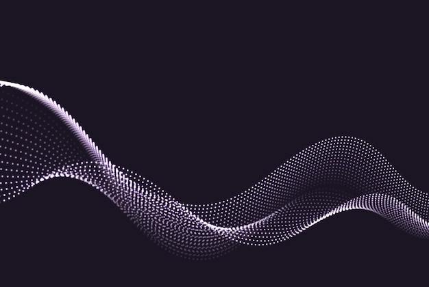 Abstrakt digital våg av partiklar Futuristisk punktvåg Teknik bakgrundsvektor Vektorillustration