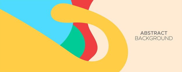 Abstrakt, farverig, flydende, vandret bannerbaggrund, flydende, moderne, minimalt layout, kreativt coverdesign til firmasidehoved, brandingplakat, slide- og brochurevektorillustrationsskabelon