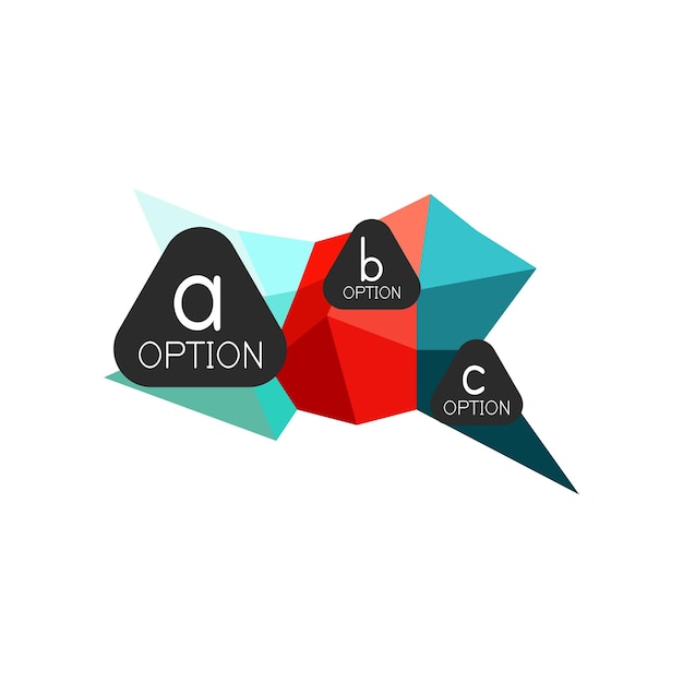 Abstrakt farverig geometrisk mulighed infografik design skabelon med prøve abc muligheder Abstrakt baggrund for forretningspræsentation eller informationsbanner