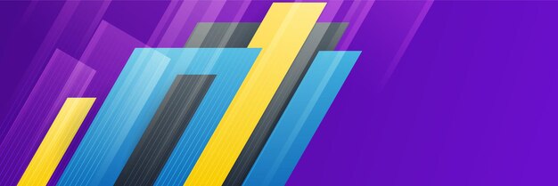 Abstrakt farverig polygon banner design skabelon. Farverigt tech-webbanner med geometriske former som baggrund og gradientfarver. Vektorgrafik banner mønster præsentationsbaggrund